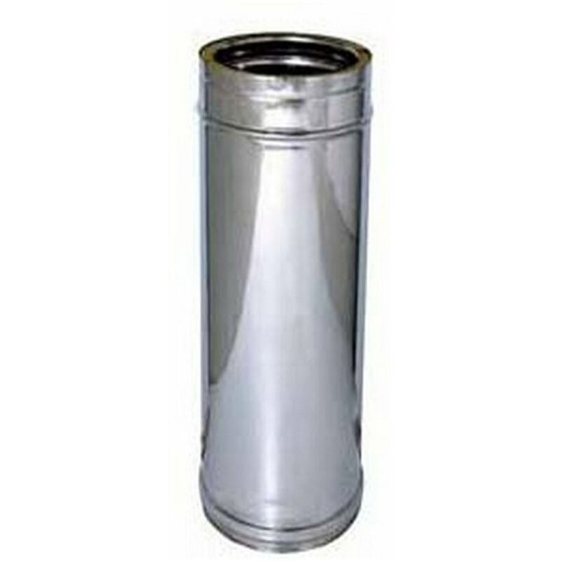foto del prodotto europrofil canna fumaria doppia parete acciaio inox aisi 316 parte interna aisi 304 parte esterna mm 500 80 interno 130 esterno sp. 0,5 mm
