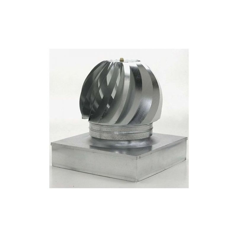 foto del prodotto europrofil fumaiolo comignolo cappello girevole canna fumaria acciaio zincato base quadrata 52x52 cm