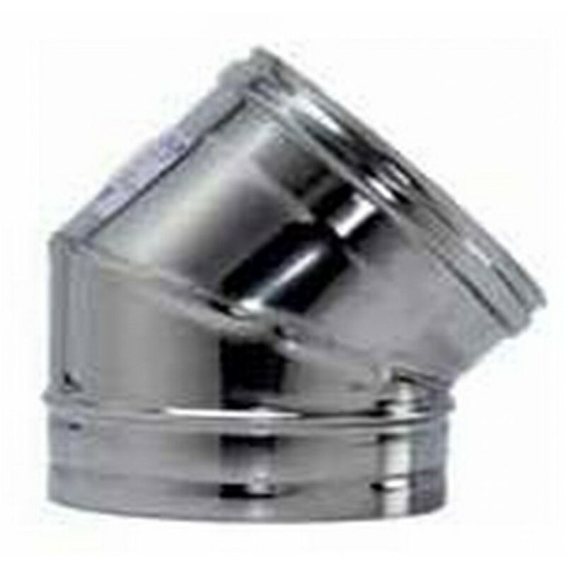 foto del prodotto europrofil gomito curva tubo a 45 in acciaio inox aisi 304 per stufe 10 cm