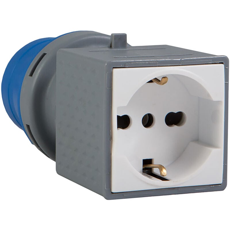 foto del prodotto eurostore07 adattatore industriale 230 v spina 2p t 16a cee blu presa bipasso shiuko