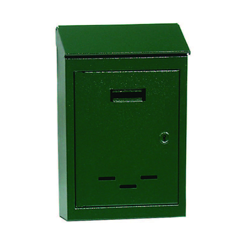 foto del prodotto eurostore07 cassetta postale con tetto e chiave ad una leva verde n 2 cm.17x5x25h. per lettere