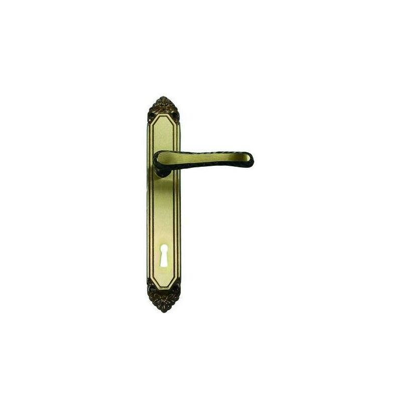 foto del prodotto eurostore07 maniglia lavinia con placca in ottone quadro maniglia mm.8 mm.70 tipo