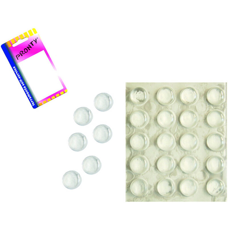 foto del prodotto eurostore07 paracolpi morbidi trasparenti a goccia adesivi in blister mm.10x3h. in bl. 20 pz.