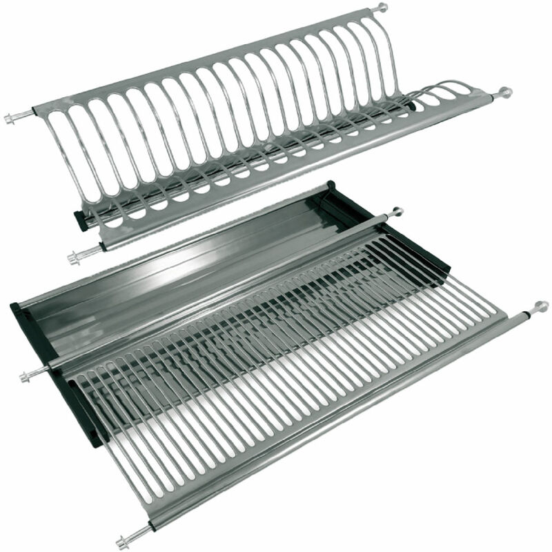 foto del prodotto eurostore07 scolapiatti per pensile raccogligocce lunghezza cm. 86 con molla acciaio inox
