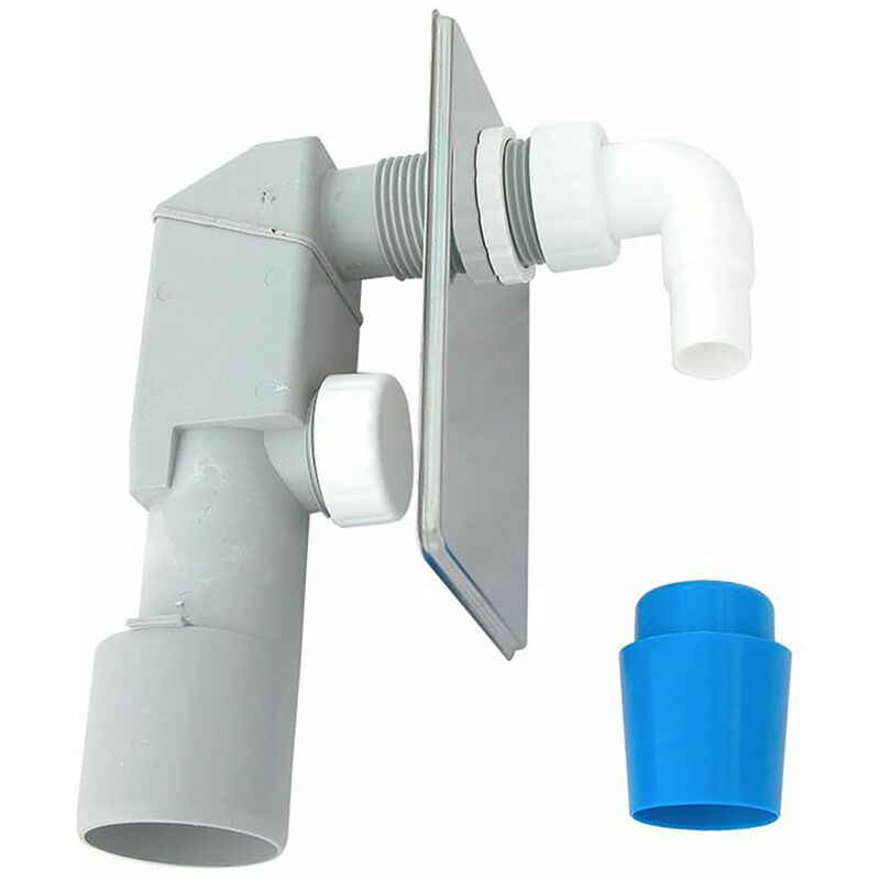 foto del prodotto eurostore07 sifone ad incasso attacco 40 50 mm abs grigio con placca in acciaio cromato