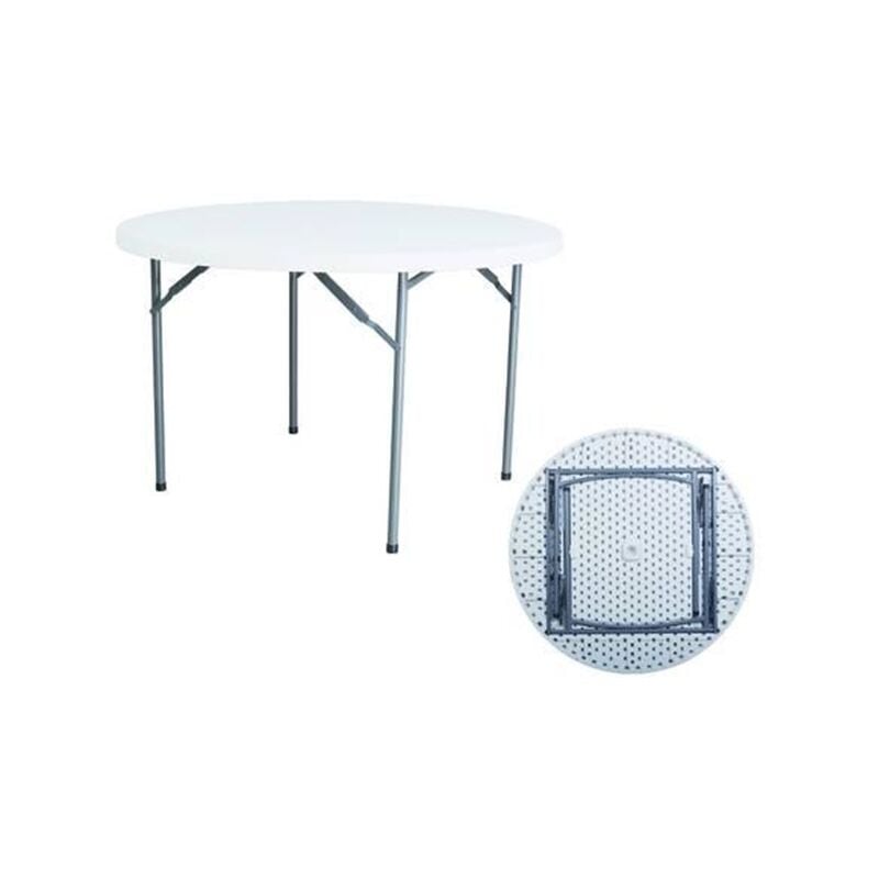 foto del prodotto eurostore07 tavolo tondo pieghevole in hdpe cm.122x74h. 