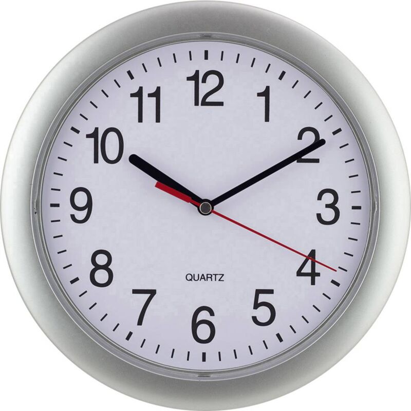 foto del prodotto eurotime 22222 quarzo orologio da parete 25 cm argento