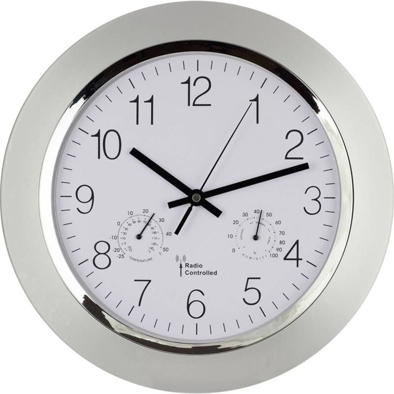 foto del prodotto eurotime 56004 radiocontrollato orologio da parete 34 cm x 5 cm argento