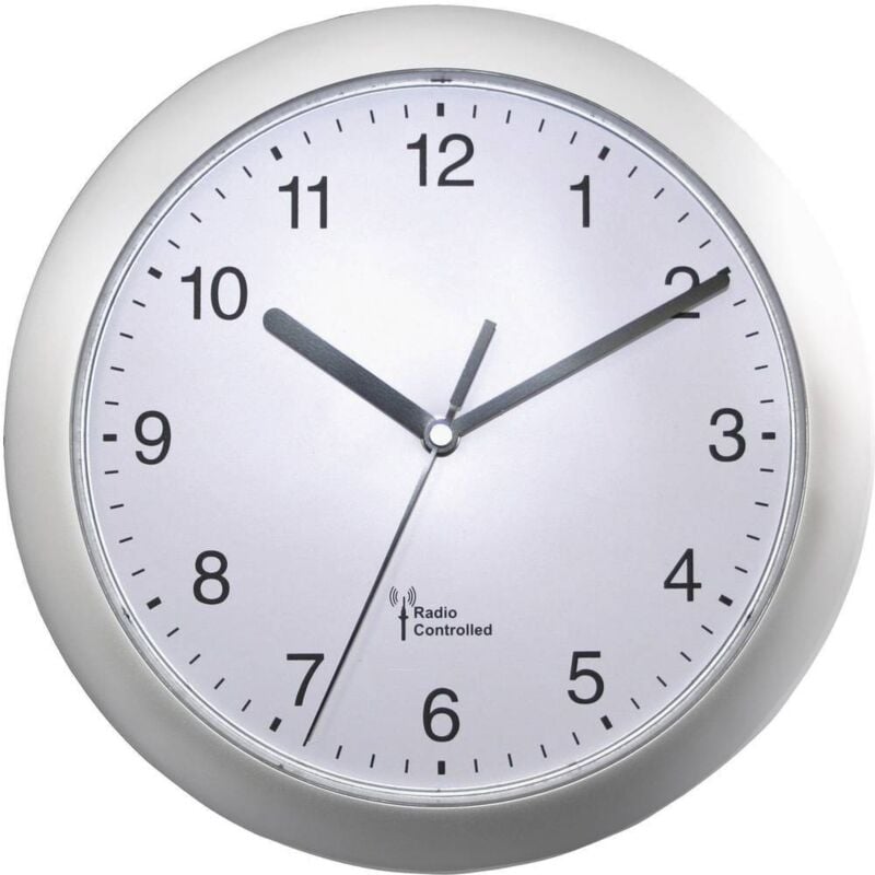 foto del prodotto eurotime 56787 radiocontrollato orologio da parete 25 cm x 3.8 cm argento