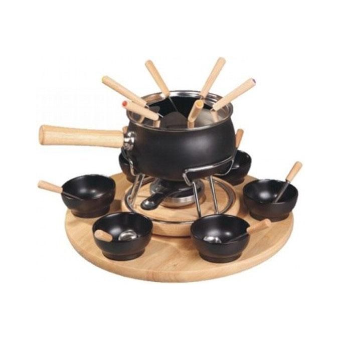 foto del prodotto eva fonduta smaltata nera opaca set pezzi 25