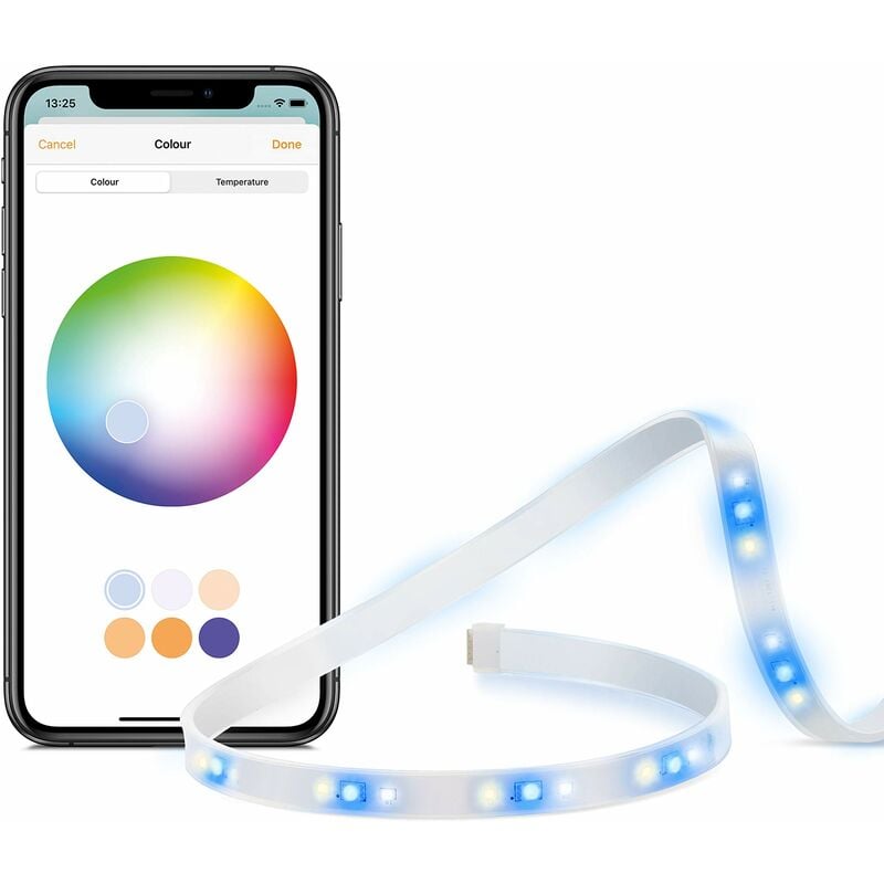 foto del prodotto eve light strip striscia led intelligente con tecnologia apple homekit, bianco e colori a spettro completo, 1800 lumen, non richiede hub,