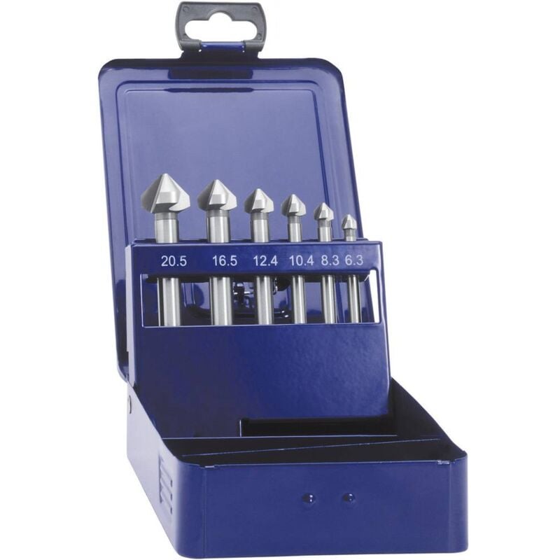 foto del prodotto eventus by exact 05540 kit svasatori conici 6 parti 6.3 mm, 8.3 mm, 10.4 mm, 12.4 mm, 16.5 mm, 20.5 mm hss alberino cil