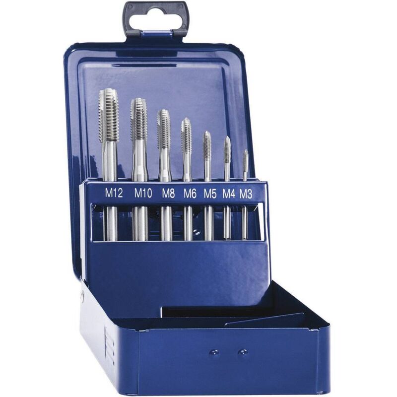foto del prodotto eventus by exact 10316 kit maschi a macchina 7 parti metrica taglio destrorso din 371 hss forma b 1 kit