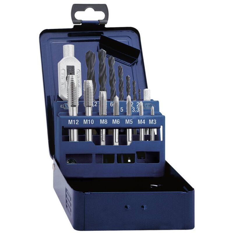 foto del prodotto eventus by exact 20334 kit maschi per filettare 15 parti metrica taglio destrorso din 352 hss 1 kit