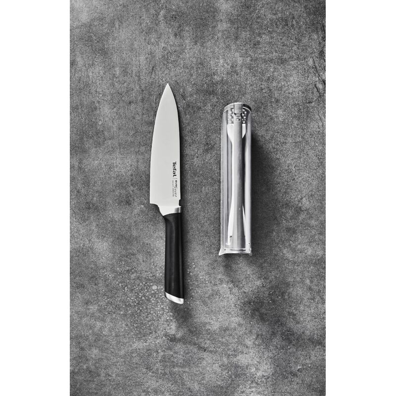 foto del prodotto ever sharp cuchillo chef 16.5 cm, afilador integrado en la funda, tecnologia de afilado doble pivote, sistema bloqueo seguro, acero inoxidable