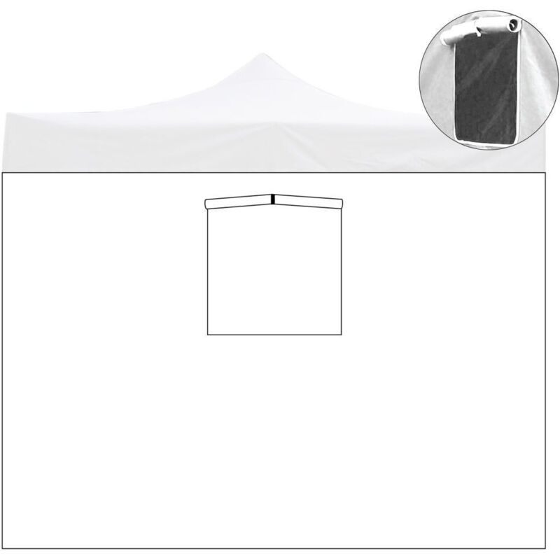 foto del prodotto evergreen telo laterale 2x2mt bianco impermeabile con finestra ricambio per gazebo richiudibile