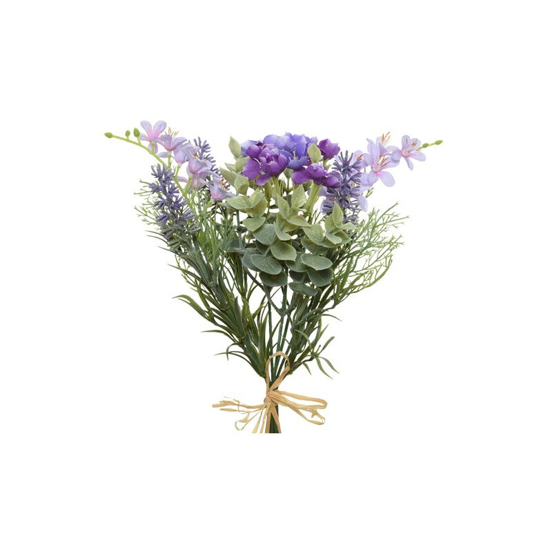 foto del prodotto everlands mazzo di fiori viola h31cm con laccetto in juta