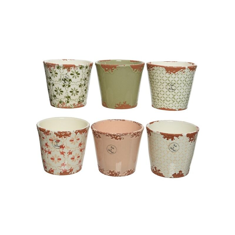 foto del prodotto everlands vaso in terracotta d.14xh13cm rosa verde bianco