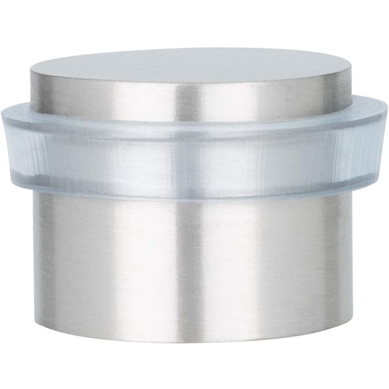 foto del prodotto evi hardware i 163 t fermaporta adesivo, in acciaio inox mate satinato e gomma transparente