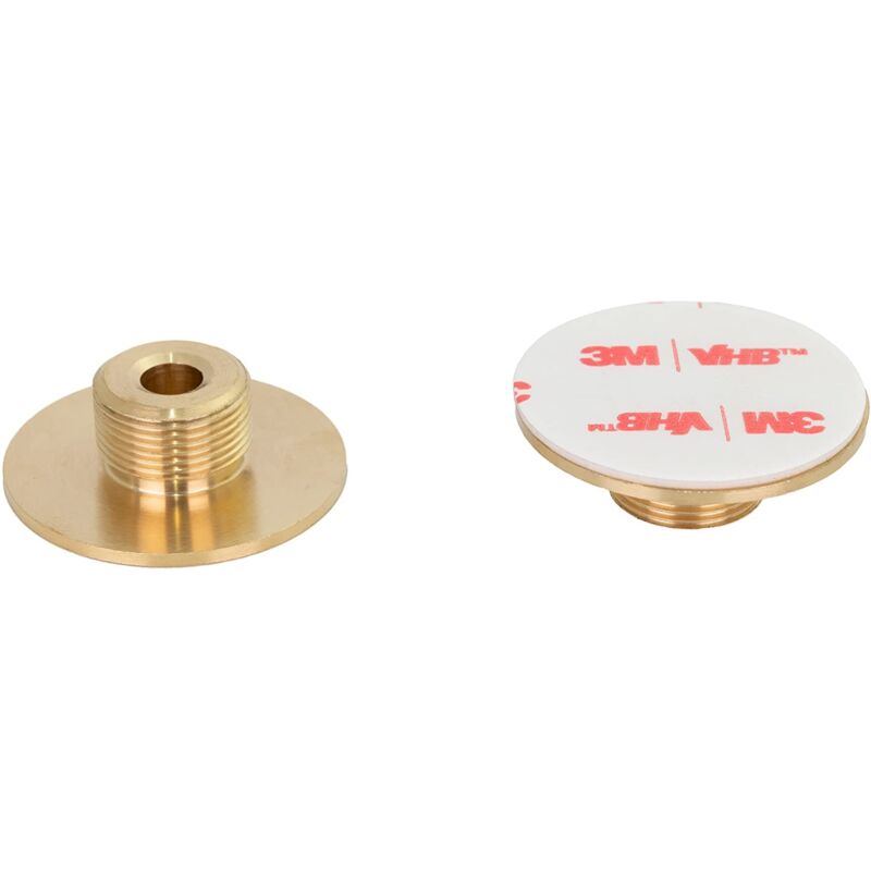 foto del prodotto evi herrajes fermaporta adesivo 45 x 20 mm base filettata gomma nera ottone finitura opaca compresi vite tassello di fissaggio mod.