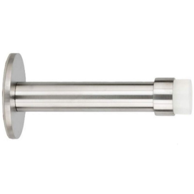 foto del prodotto evi herrajes fermaporta adesivo pour instalazzione murale 90 x 45 mm acciaio inox gomma bianca ammortizzatore paracolpi i 128badam