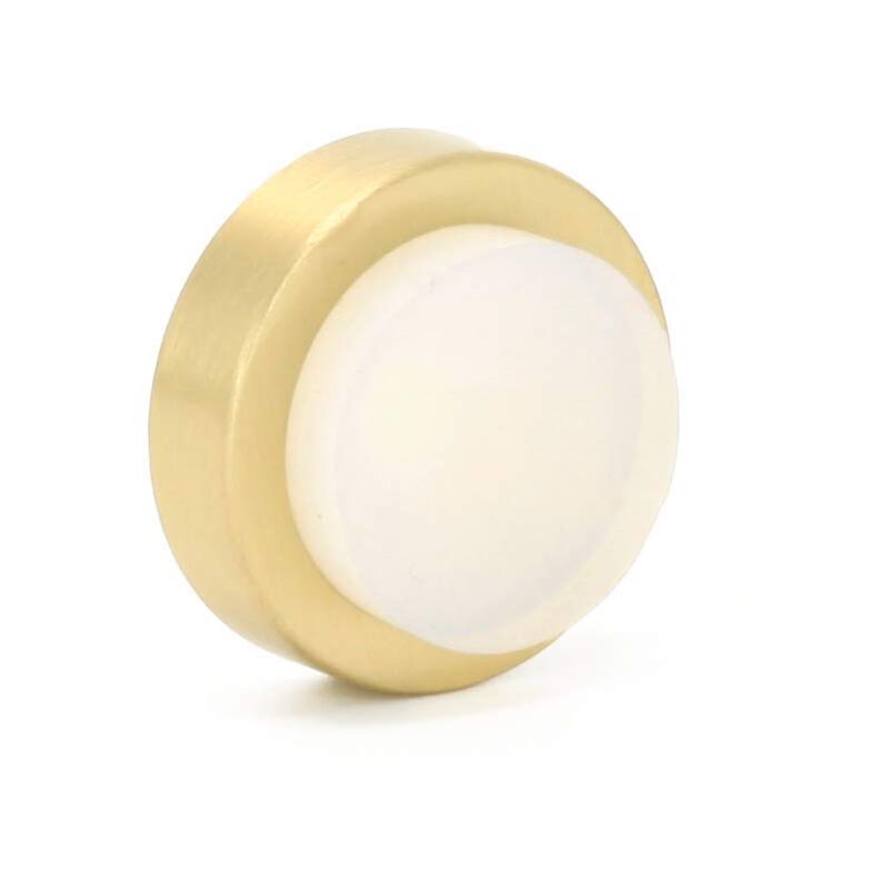 foto del prodotto evi herrajes fermaporta adesivo pour mur poign e 24 x 14 mm gomma bianca ottone mat compresi utensile, vite tassello di fissaggio mod.