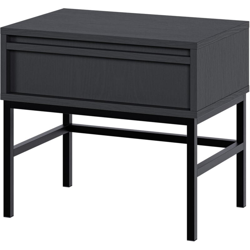 foto del prodotto evo comodino 50 cm con cassetto e telaio nero selsey