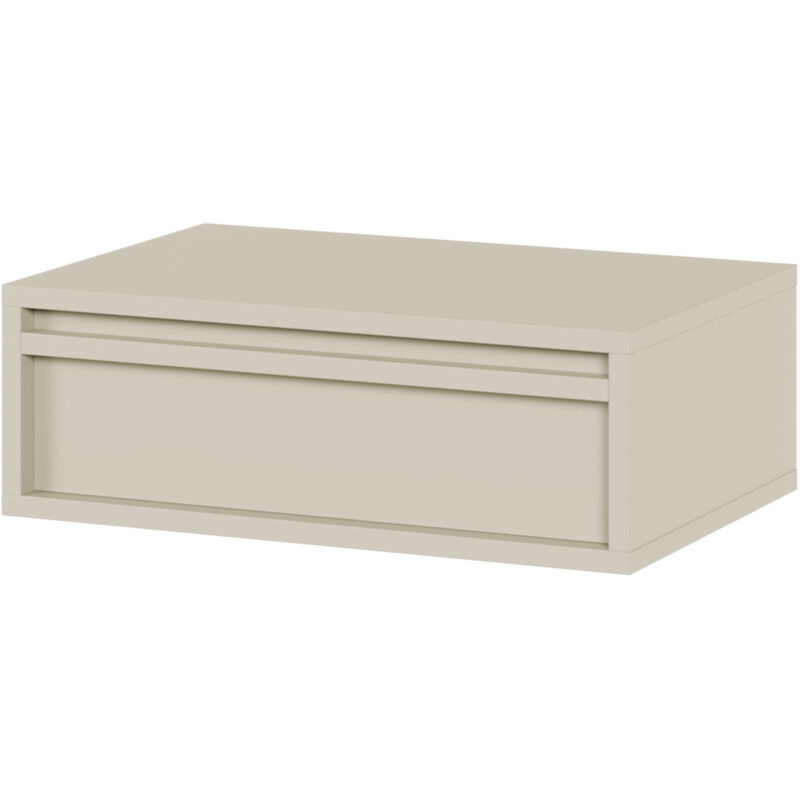 foto del prodotto evo comodino 50 cm con cassetto sospeso grigio beige selsey