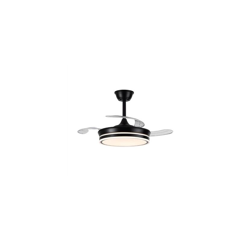 foto del prodotto evo mini nero 46w 5520lm cct dim smart ventilatore led con lama retrattile