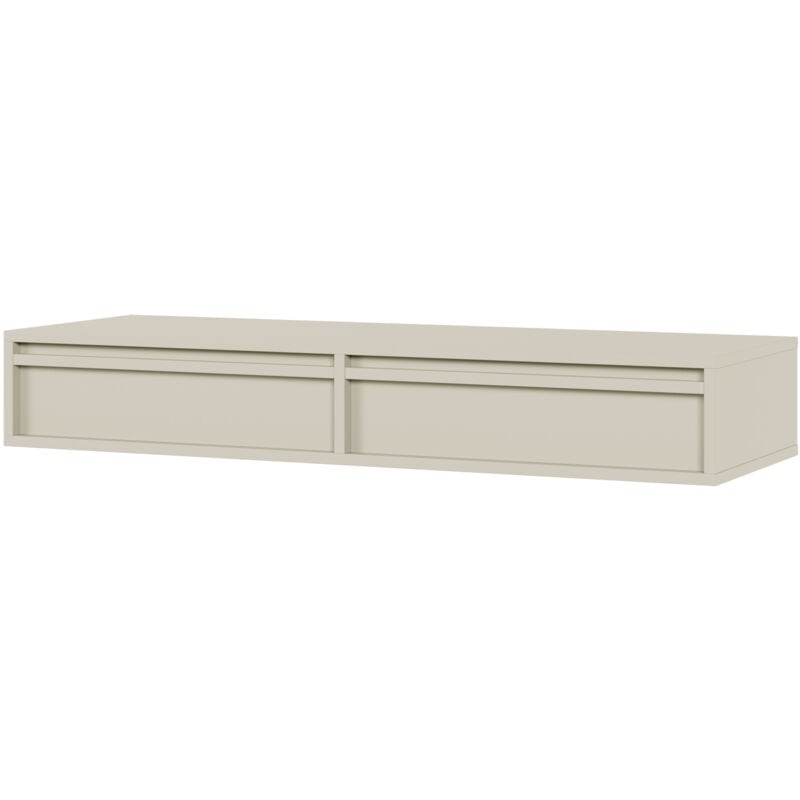 foto del prodotto evo toeletta 110 cm con cassetti sospesa grigio beige selsey