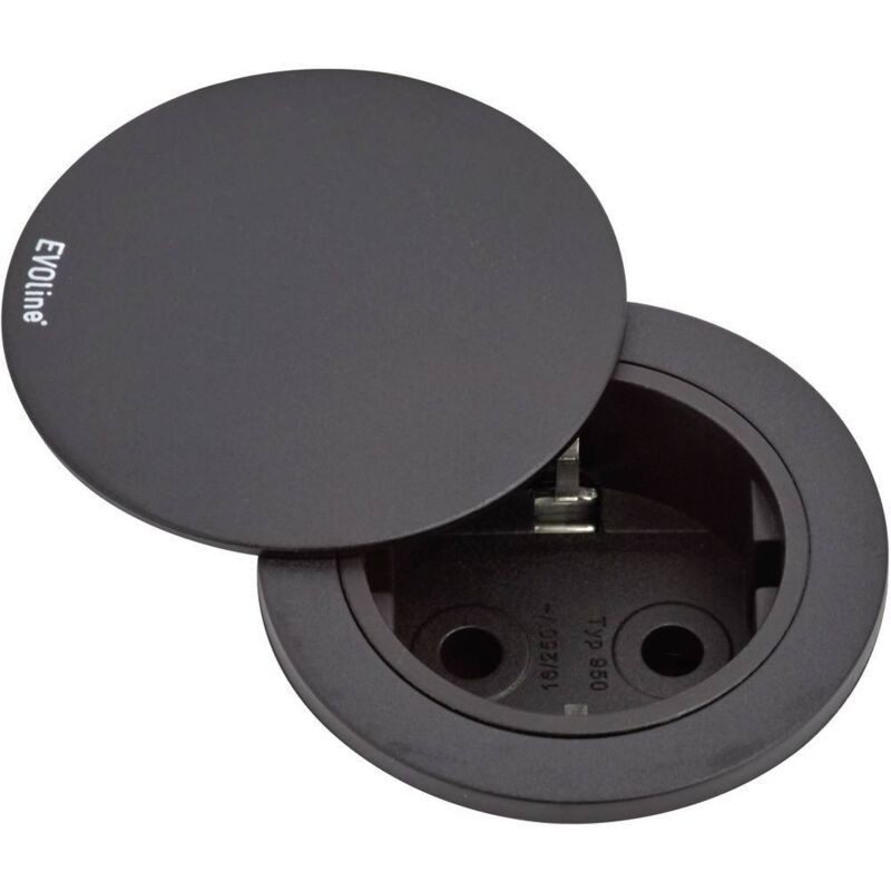 foto del prodotto evoline 159280004100 multipresa ad incasso 1 parte nero 1 pz.