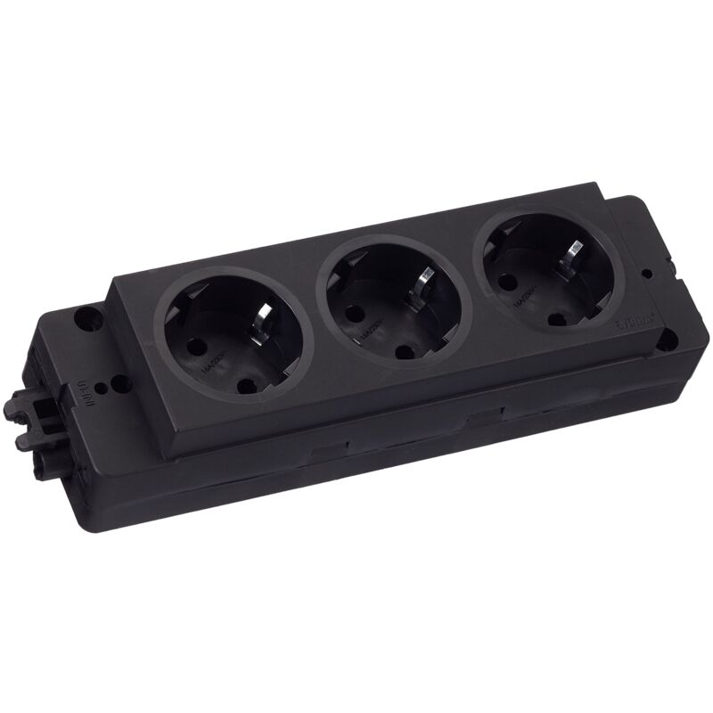 foto del prodotto evoline schulte multipresa express 3 x schuko, gst18, 1 pezzi, nero, 159103000100