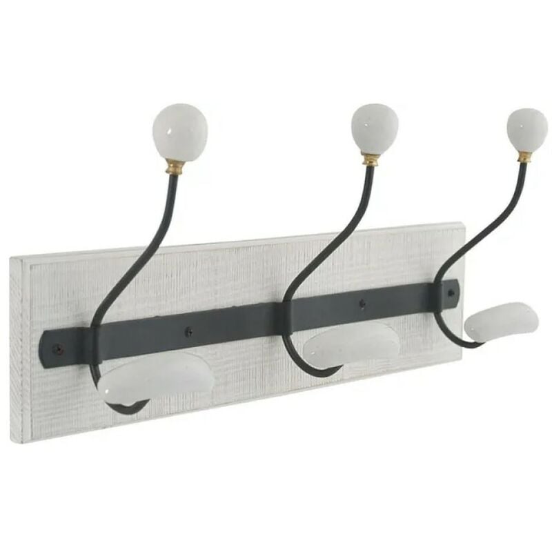 foto del prodotto evoludis appendiabiti in legno galbe, bianco, da fissare, h.19,5 x p.13 x l. 42,5 cm
