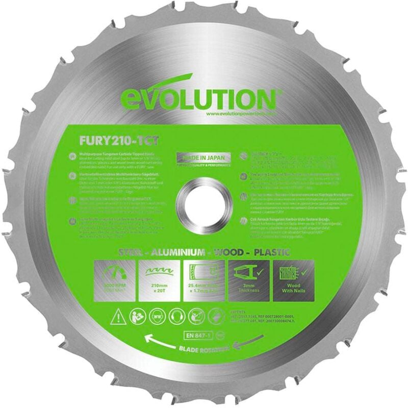 foto del prodotto evolution disco multifunzione fury 210 mm