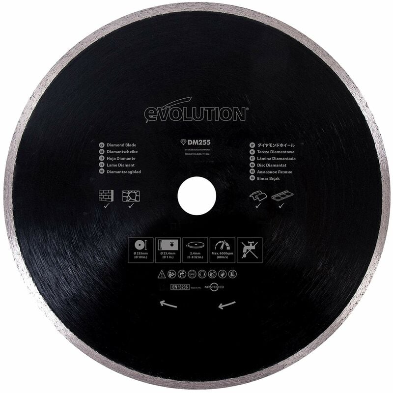 foto del prodotto evolution power tools lama diamantata, 255 mm
