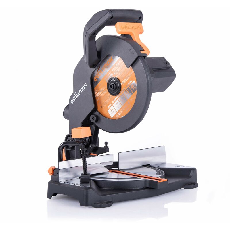 foto del prodotto evolution power tools r210cms troncatrice radiale multi materiale 210 mm, 230 v, multicolore, 42 x 29 x 32 cm, regime minimo 3750 rpm, angolo