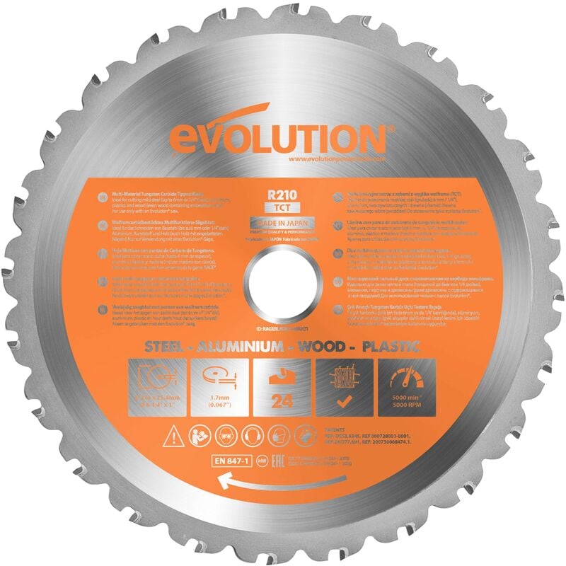 foto del prodotto evolution power tools rage lama multiuso con punte al carburo di tungsteno 210 mm