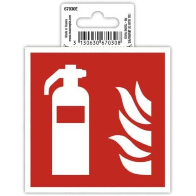 foto del prodotto exacompta ref. 67030e 1 pannello autoadesivo extinguisher in pvc antiscivolo e resistente ai raggi uv dimensioni pannello 10 x 10 cm