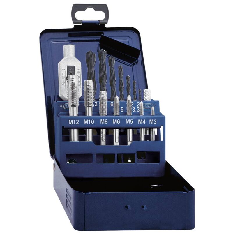 foto del prodotto exact eventus by 20334 kit maschi per filettare 15 parti metrica taglio destrorso din 352 hss 1 kit