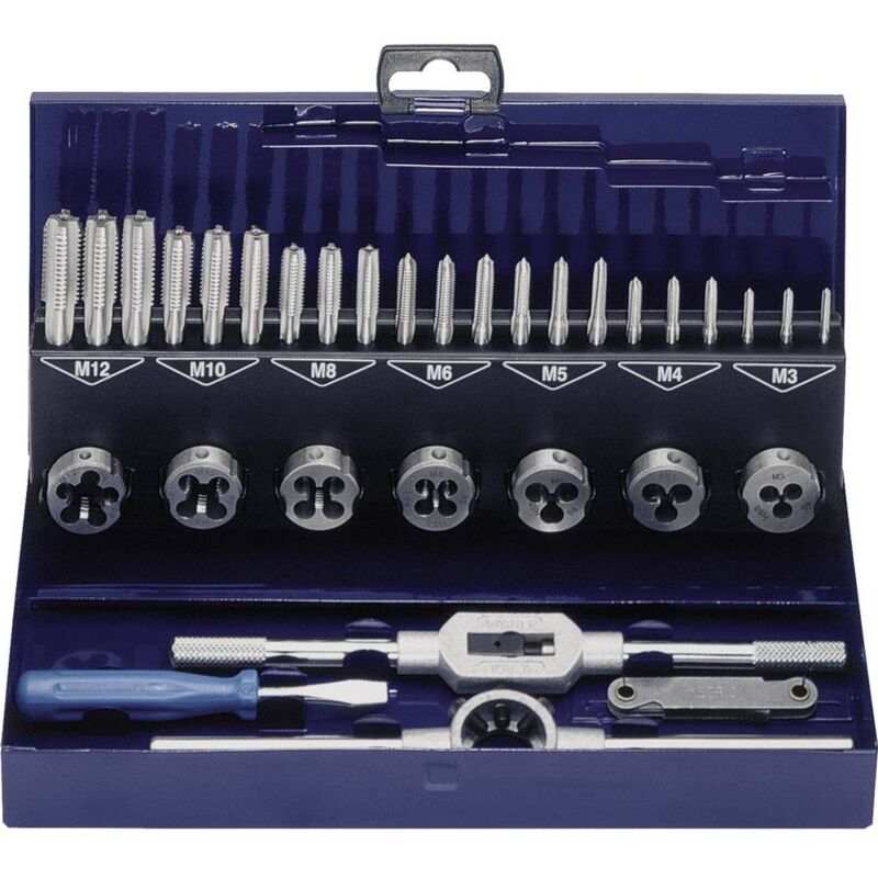 foto del prodotto exact kit maschi e filiere 32 parti hss eventus by 10711 metrica m3, m4, m5, m6, m8, m10, m12