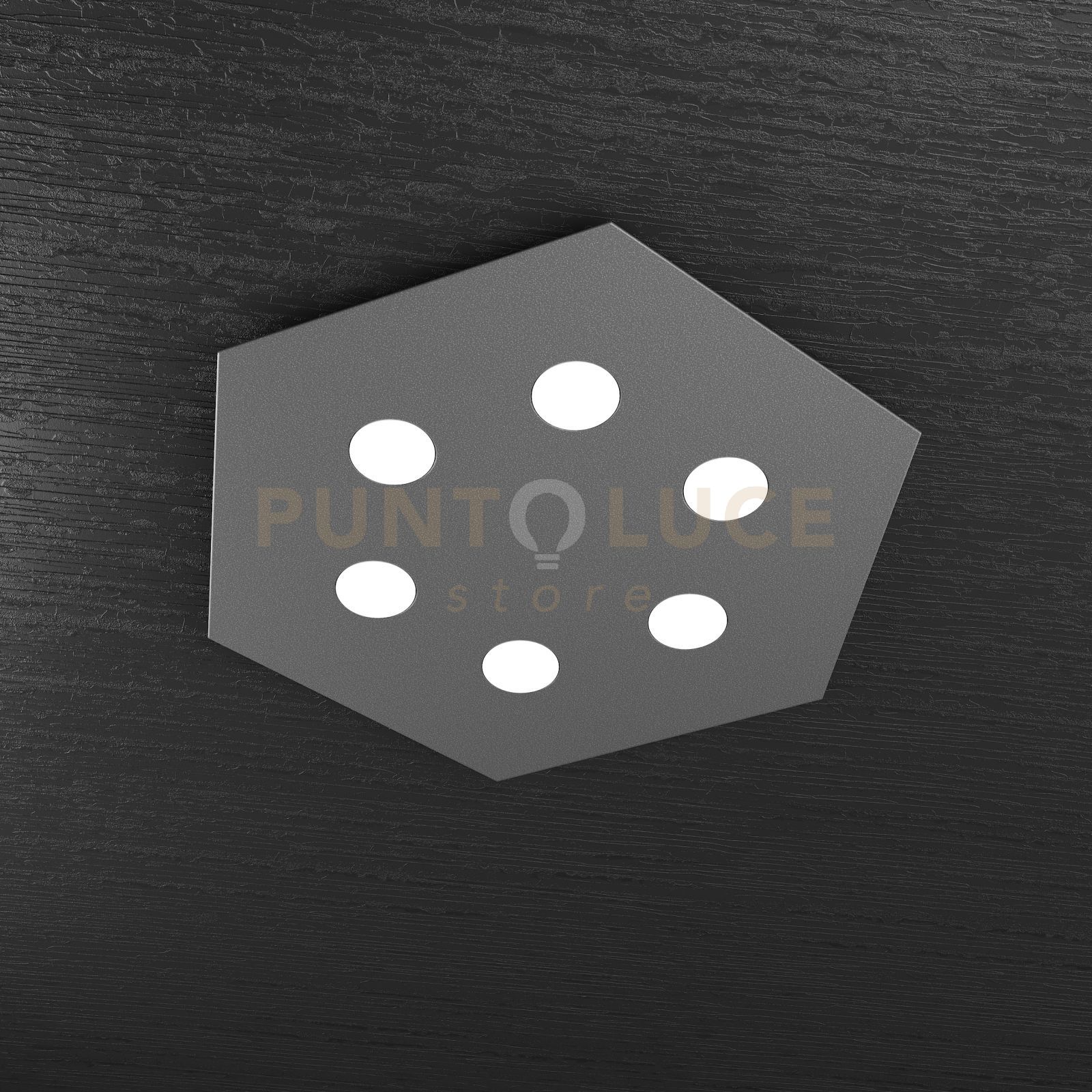 foto del prodotto exagon plafoniera 6 luci grigio antracite 1142 pg ga