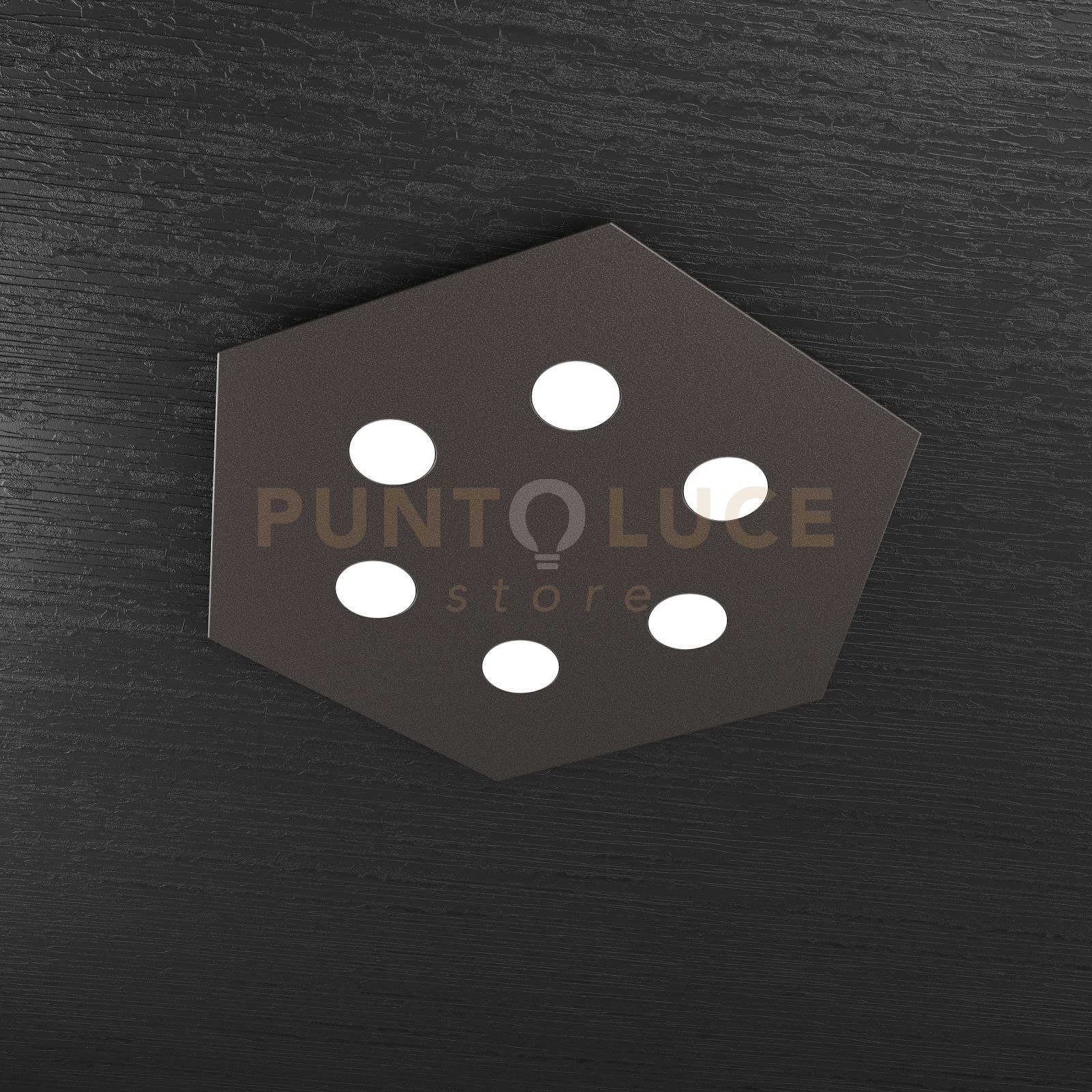 foto del prodotto exagon plafoniera 6 luci marrone 1142 pg ma