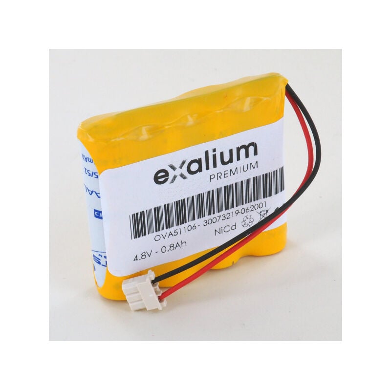 foto del prodotto exalium premium batteria nicd da 4,8 v 800 mah per baes exiway ova51106 4bd aa800bt