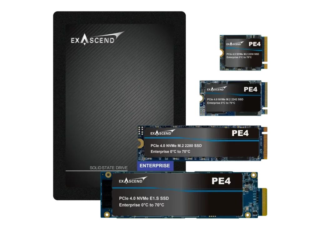 foto del prodotto exascend pe4 nvme pcie gen4 u.2 7680gb