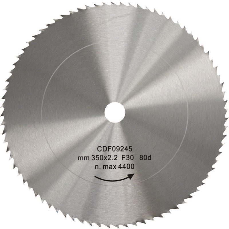 foto del prodotto excel disco lama circolare cromo vanadio dentatura normale mm.450 foro 30 denti 80 sp.mm.2,5