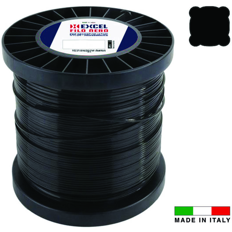foto del prodotto excel filo per decespugliatore in nylon quadro pro nero mm.3,3 in matassa da mt.160