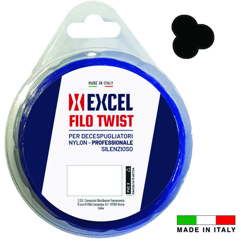 foto del prodotto excel filo per decespugliatore in nylon silenziato ritorto blu mm.3 in matassa da mt.15