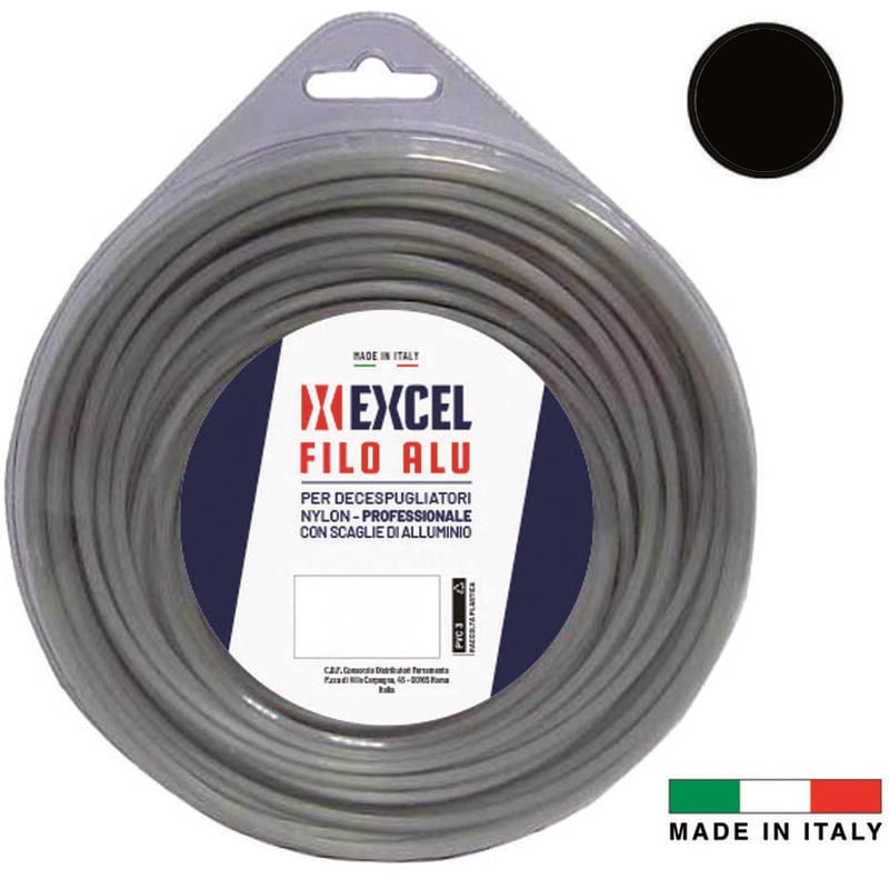 foto del prodotto excel filo per decespugliatore in nylon tondo alu mm.3 in matassa da mt.55