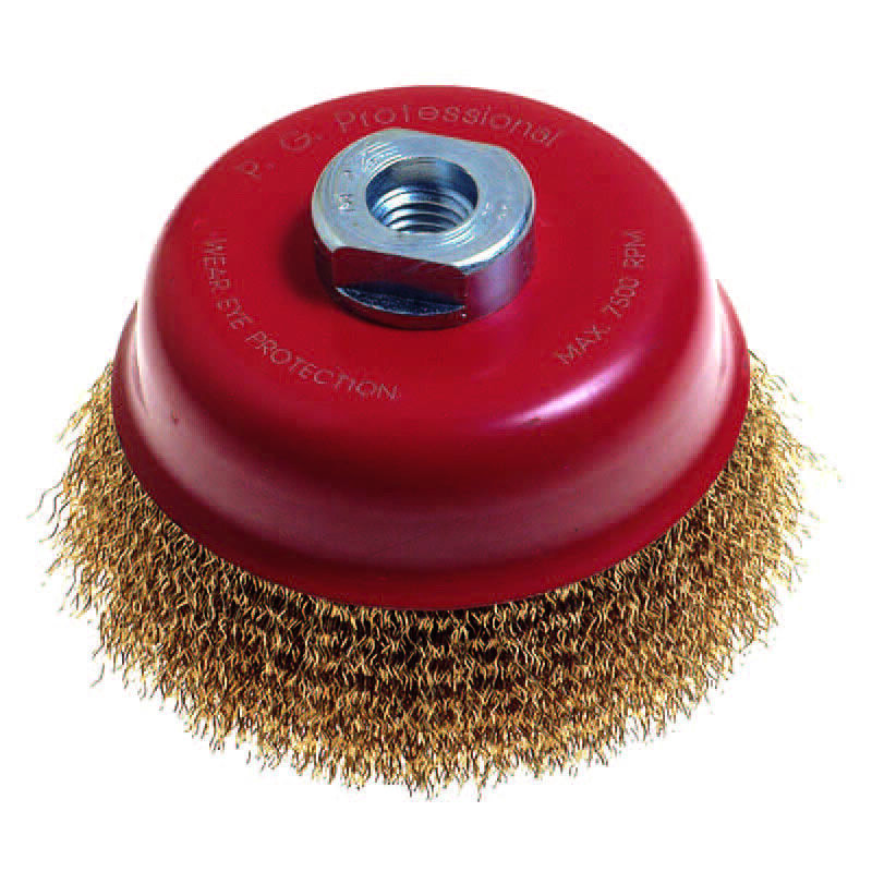foto del prodotto excel spazzola a tazza fili acciaio per smerigliatrice extra mm.75 foro filettato 14 ma