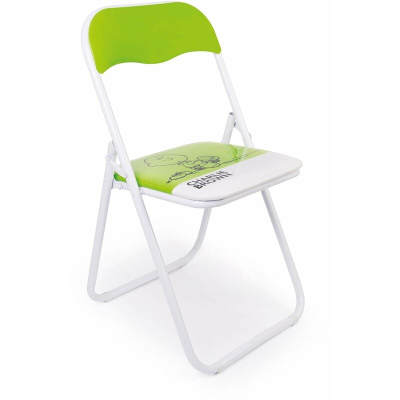 foto del prodotto excelsa 48924 peanuts sedia pieghevole charlie brown, metallo, verde